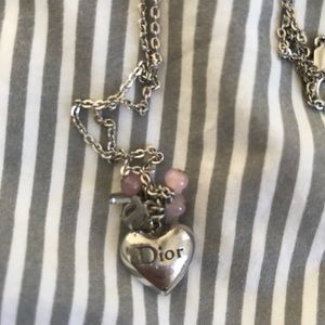 CHRISTIAN DIOR charm heart necklace l very good